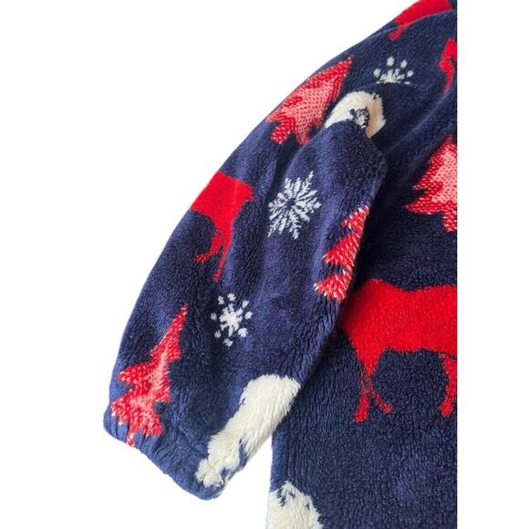 Vtg Quality Goods Canada Blue Moose Polar Bear Plush Fleece Bunting Snowsuit 24M - Picture 4 of 9